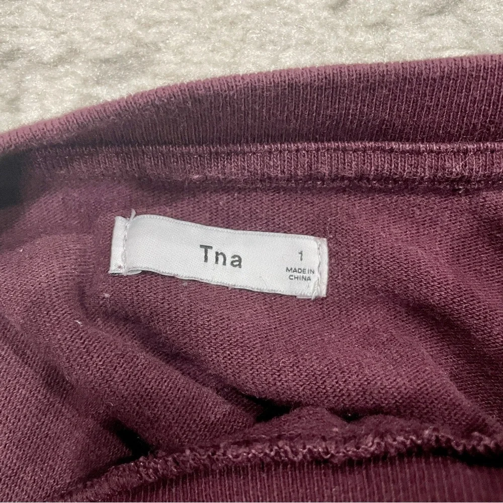 Tna Maroon Long Sleeve Sweater Dress Size 1 - Picture 3 of 10